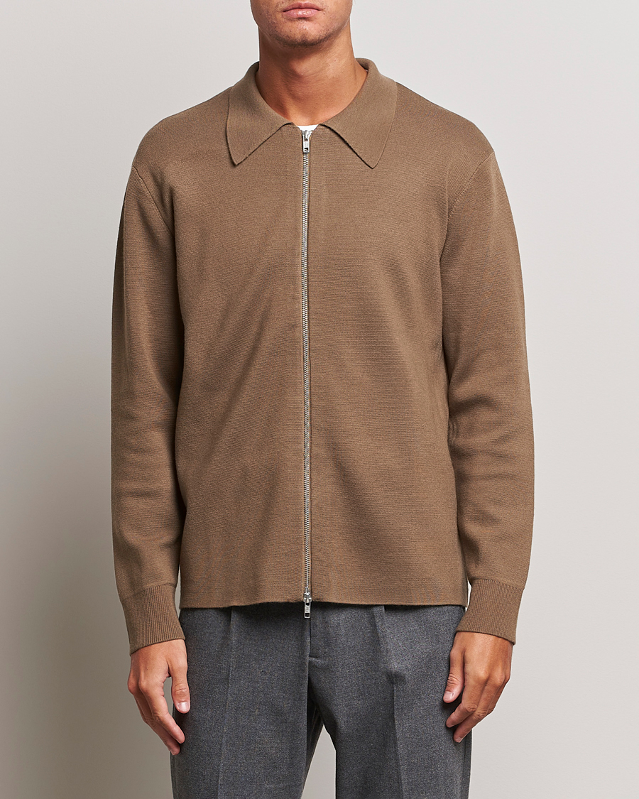 Herren | Pullover | NN07 | Harald Knitted Full Zip Shitake