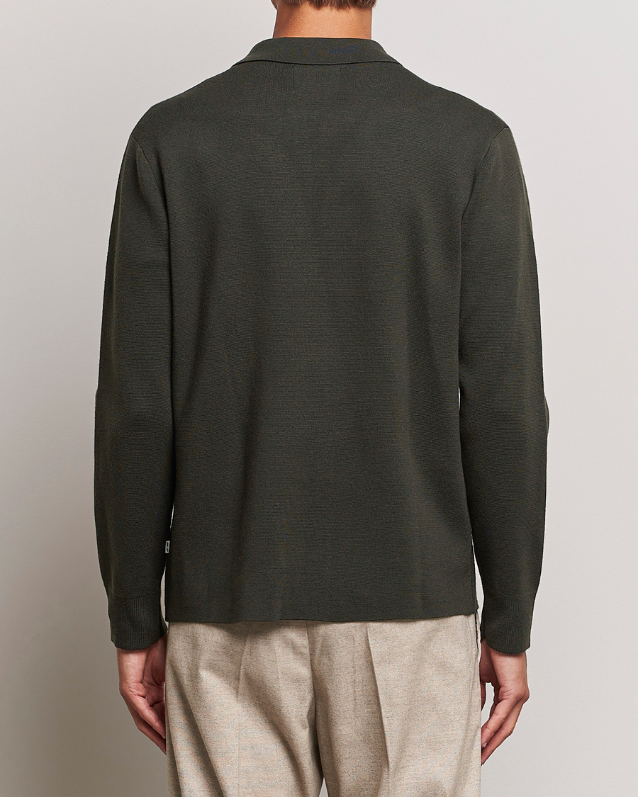 Herren | Pullover | NN07 | Harald Knitted Full Zip Dark Green