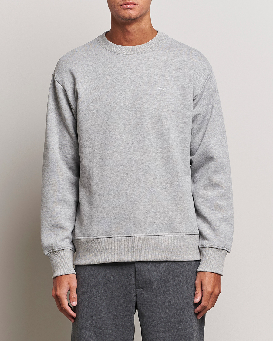 Herren | Pullover | NN07 | Briggs Logo Crew Neck Sweatshirt Light Grey Melange