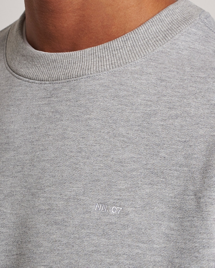 Herren | Pullover | NN07 | Briggs Logo Crew Neck Sweatshirt Light Grey Melange