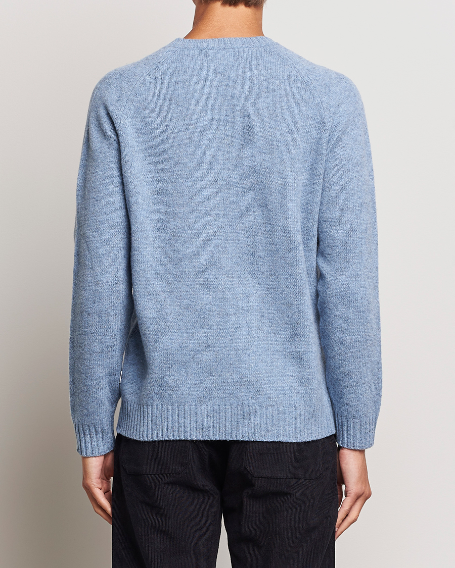 Herren | Pullover | NN07 | Nathan Brushed Crew Neck Light Blue Melange