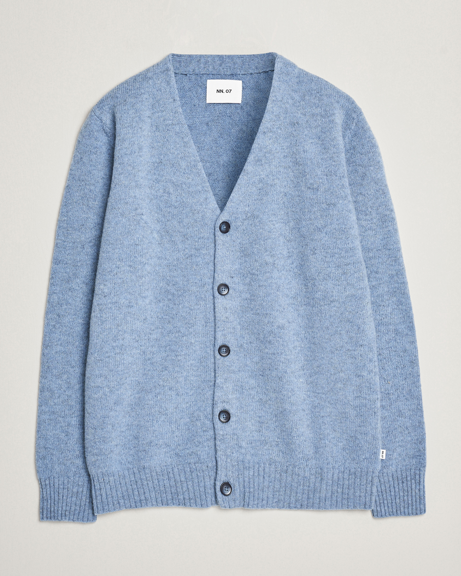 Herren | Pullover | NN07 | Nathan Brushed Cardigan Light Blue Melange