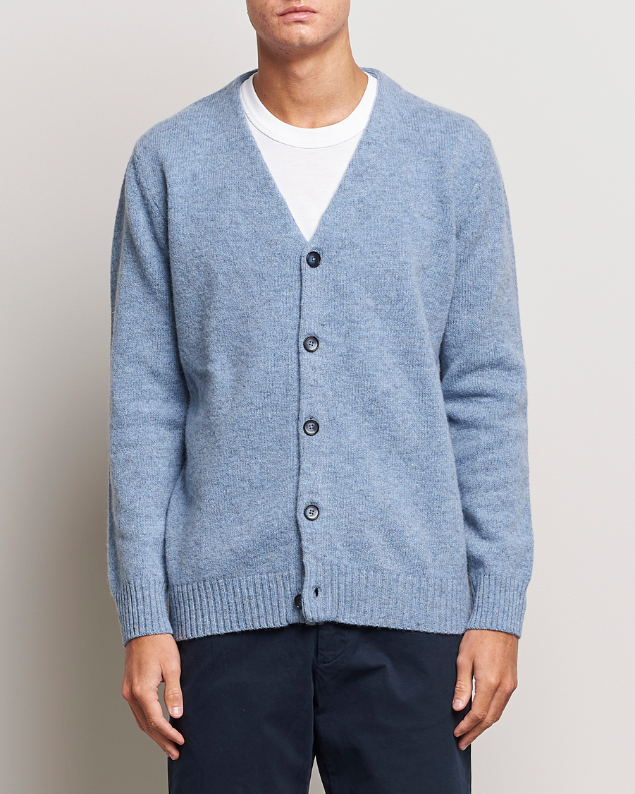 Herren | Pullover | NN07 | Nathan Brushed Cardigan Light Blue Melange