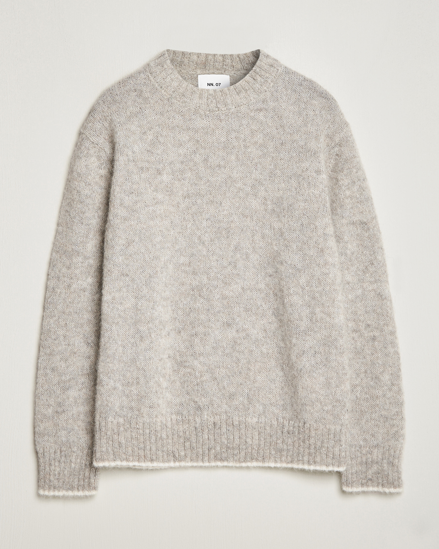 Herren | Pullover | NN07 | Jack Wool Crew Neck Sweater Light Grey Melange