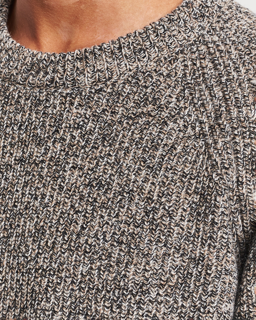 Herren | Pullover | NN07 | Jacobo Heavy Knitted Sweater Khaki Melange