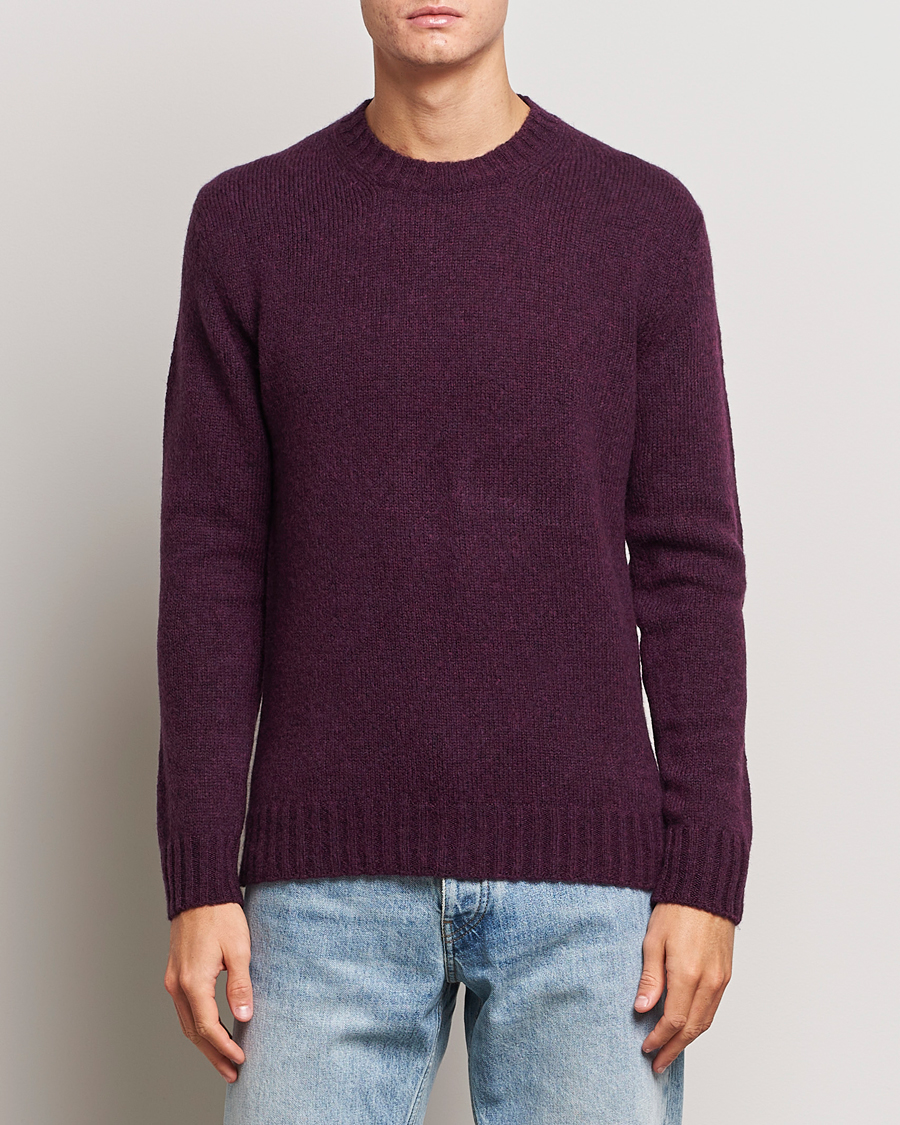 Herren | Pullover | NN07 | Lee Brushed Wool Crew Neck Plum