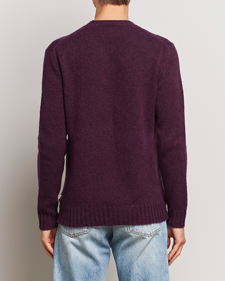 Herren | Pullover | NN07 | Lee Brushed Wool Crew Neck Plum