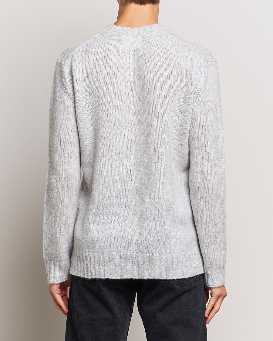 Herren | Pullover | NN07 | Lee Brushed Wool Crew Neck Light Grey Melange