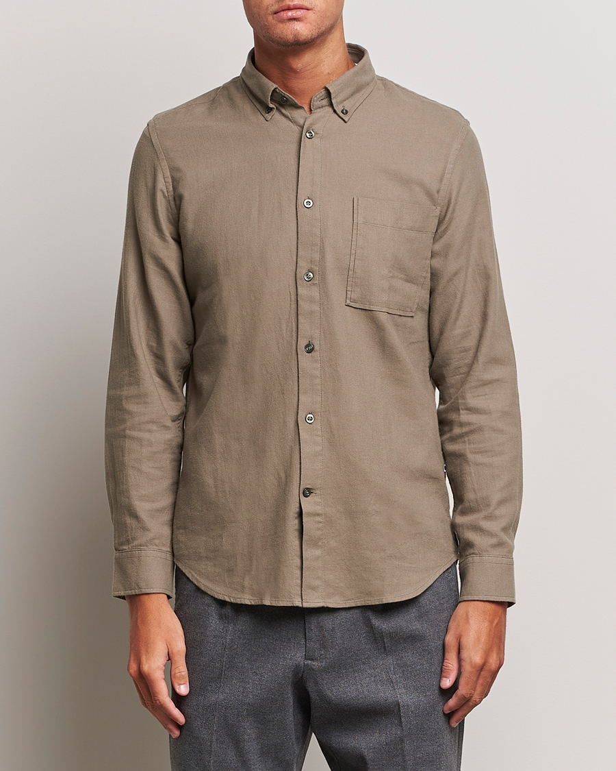 Herren | Hemden | NN07 | Arne Brushed Flannel Shirt Dark Clay