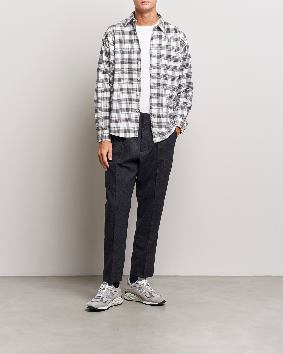Herren | Hemden | NN07 | Deon Brushed Flannel Checked Shirt Cream/Brown