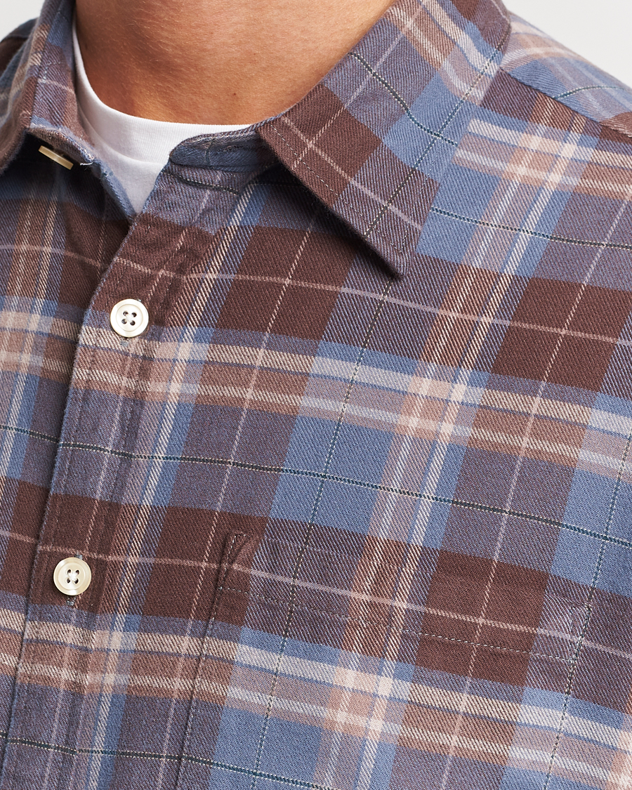 Herren | Hemden | NN07 | Deon Brushed Flannel Checked Shirt Brown/Blue