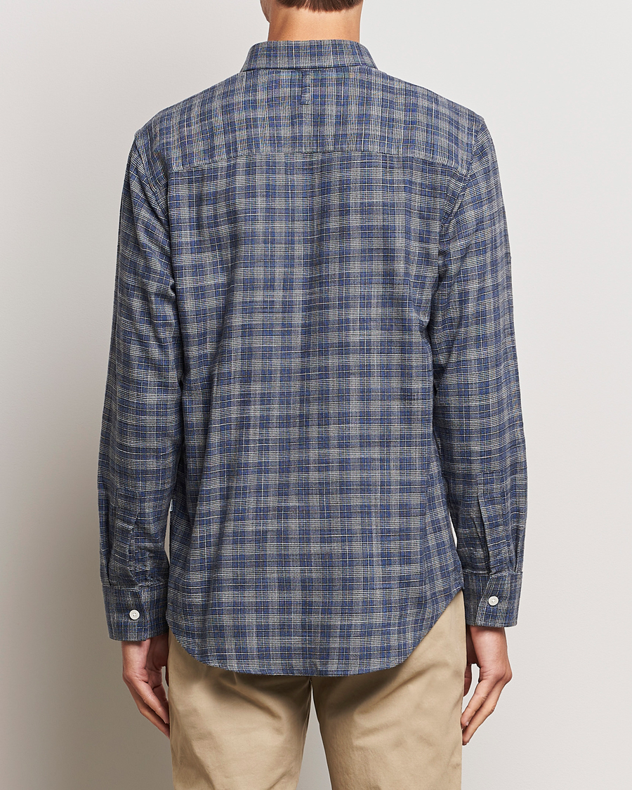 Herren | Hemden | NN07 | Cohen Brushed Flannel Checked Shirt Navy Blue