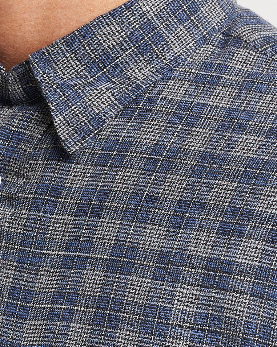 Herren | Hemden | NN07 | Cohen Brushed Flannel Checked Shirt Navy Blue