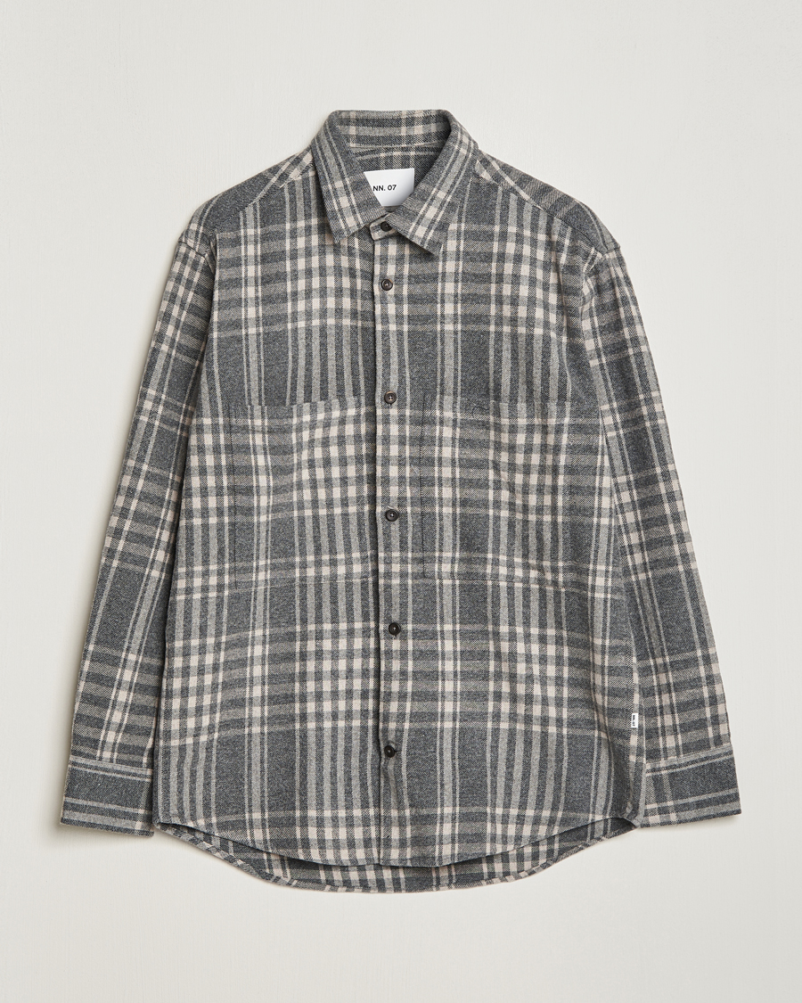 Herren | Hemden | NN07 | Freddie Checked Overshirt Grey/Cream