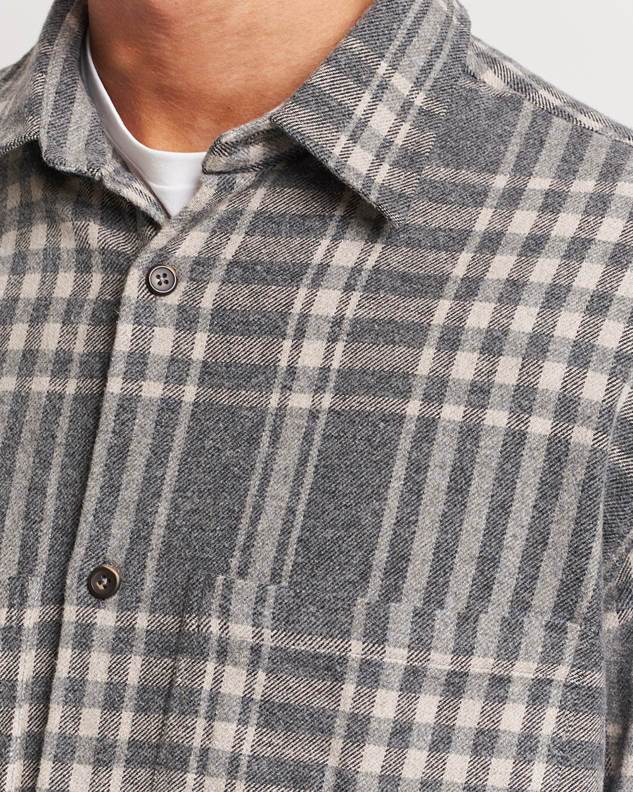 Herren | Hemden | NN07 | Freddie Checked Overshirt Grey/Cream