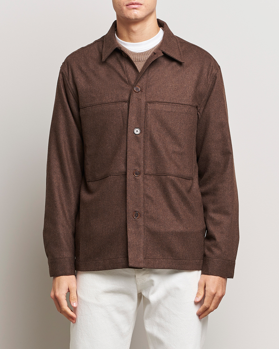 Herren | Hemden | NN07 | Isak Pocket Overshirt Demitasse Brown