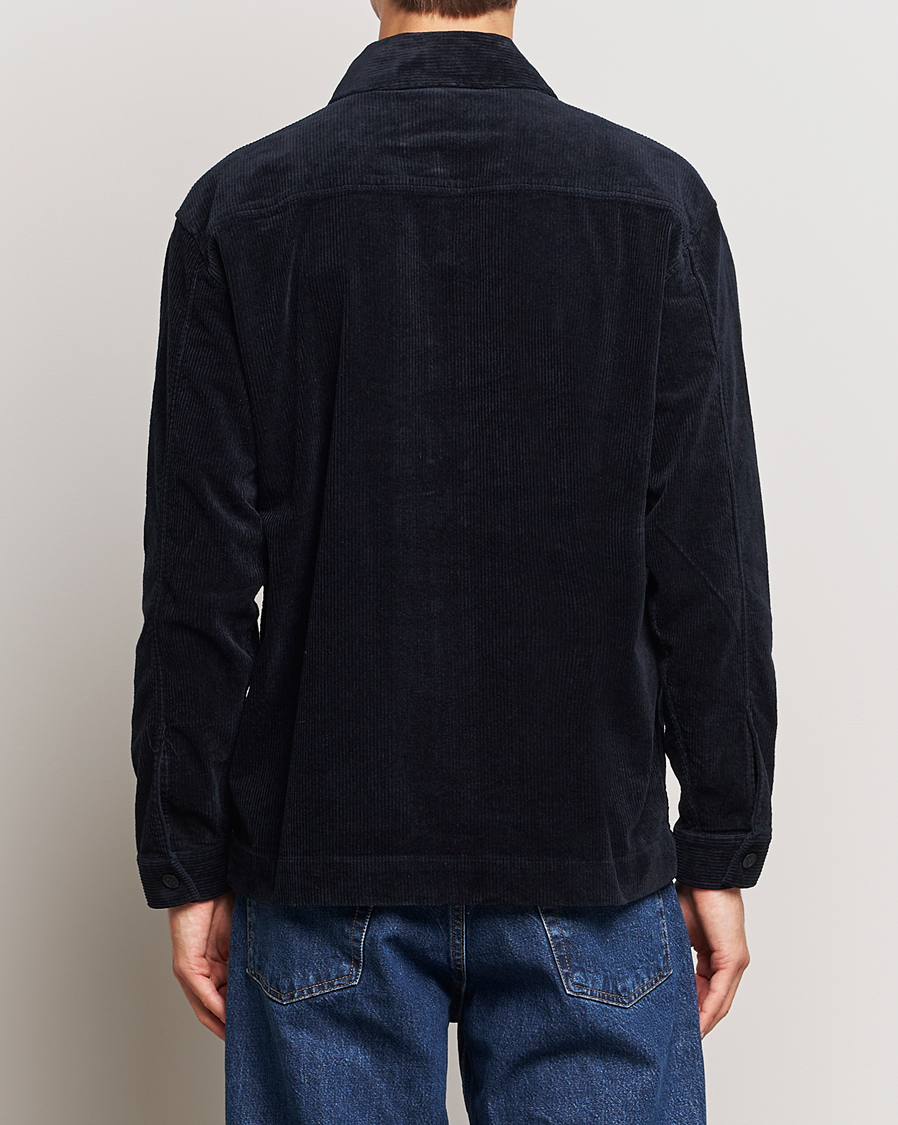 Herren | Hemden | NN07 | Isak Full Zip Corduroy Overshirt Navy Blue