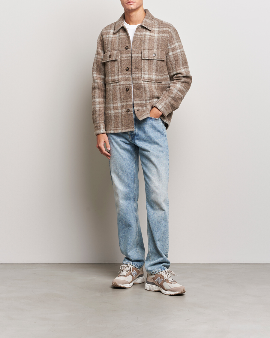 Herren | Jacken | NN07 | Wilas Checked Shirt Jacket Brown