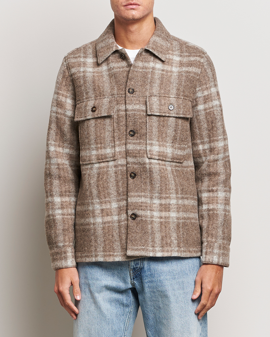 Herren | Jacken | NN07 | Wilas Checked Shirt Jacket Brown