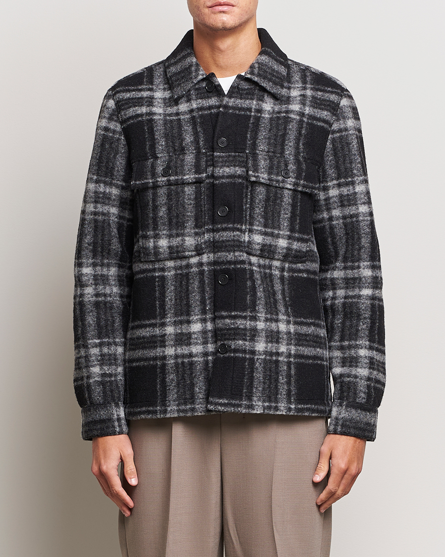 Herren | Jacken | NN07 | Wilas Checked Shirt Jacket Black