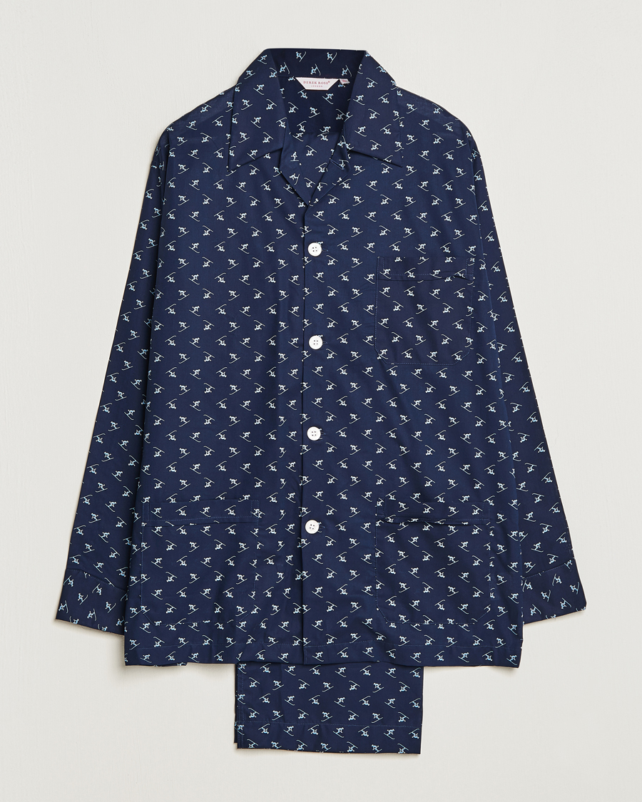 Herren | Schlafanzüge & Bademäntel | Derek Rose | Cotton Ski Pyjama Set Navy
