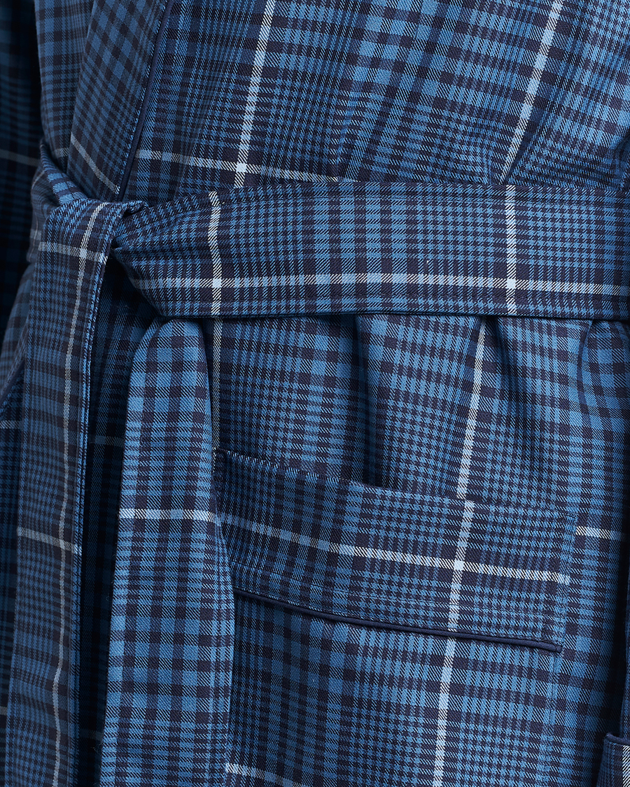 Herren | Schlafanzüge & Bademäntel | Derek Rose | Wool Checked Gown Blue