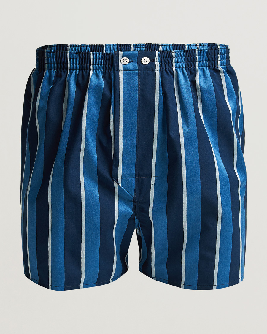 Herren | Unterwäsche | Derek Rose | Classic Fit Striped Cotton Boxer Shorts Blue Multi