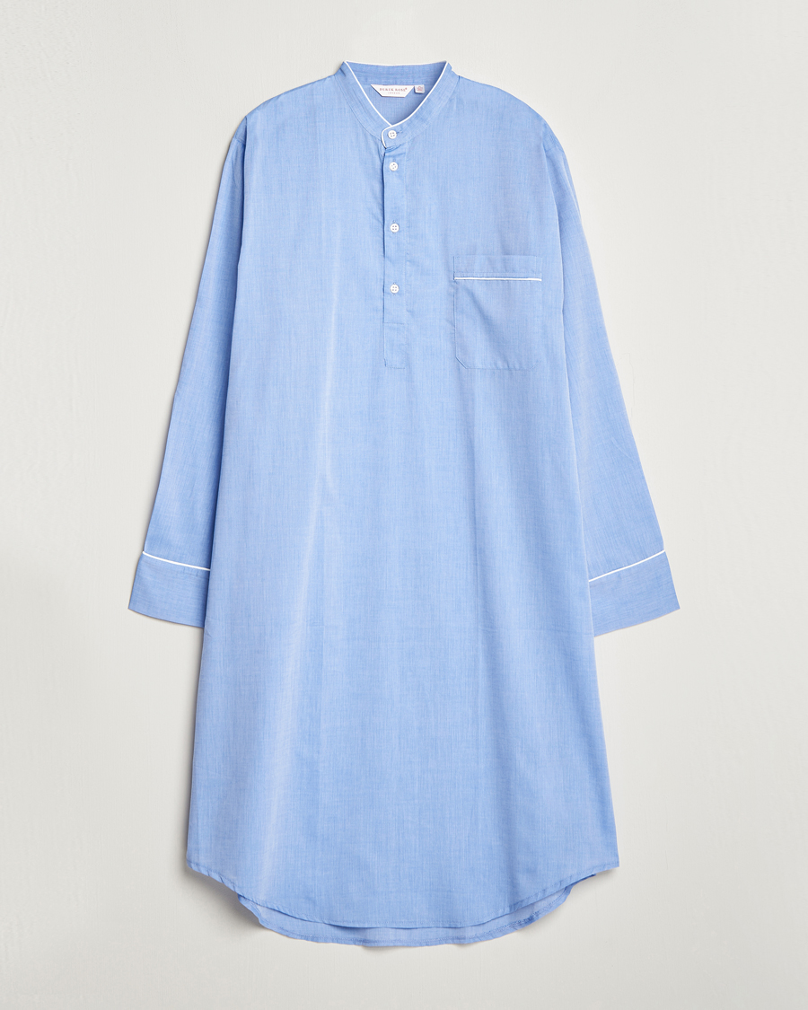 Herren | Derek Rose Cotton Pullover Nightshirt Light Blue | Derek Rose | Cotton Pullover Nightshirt Light Blue