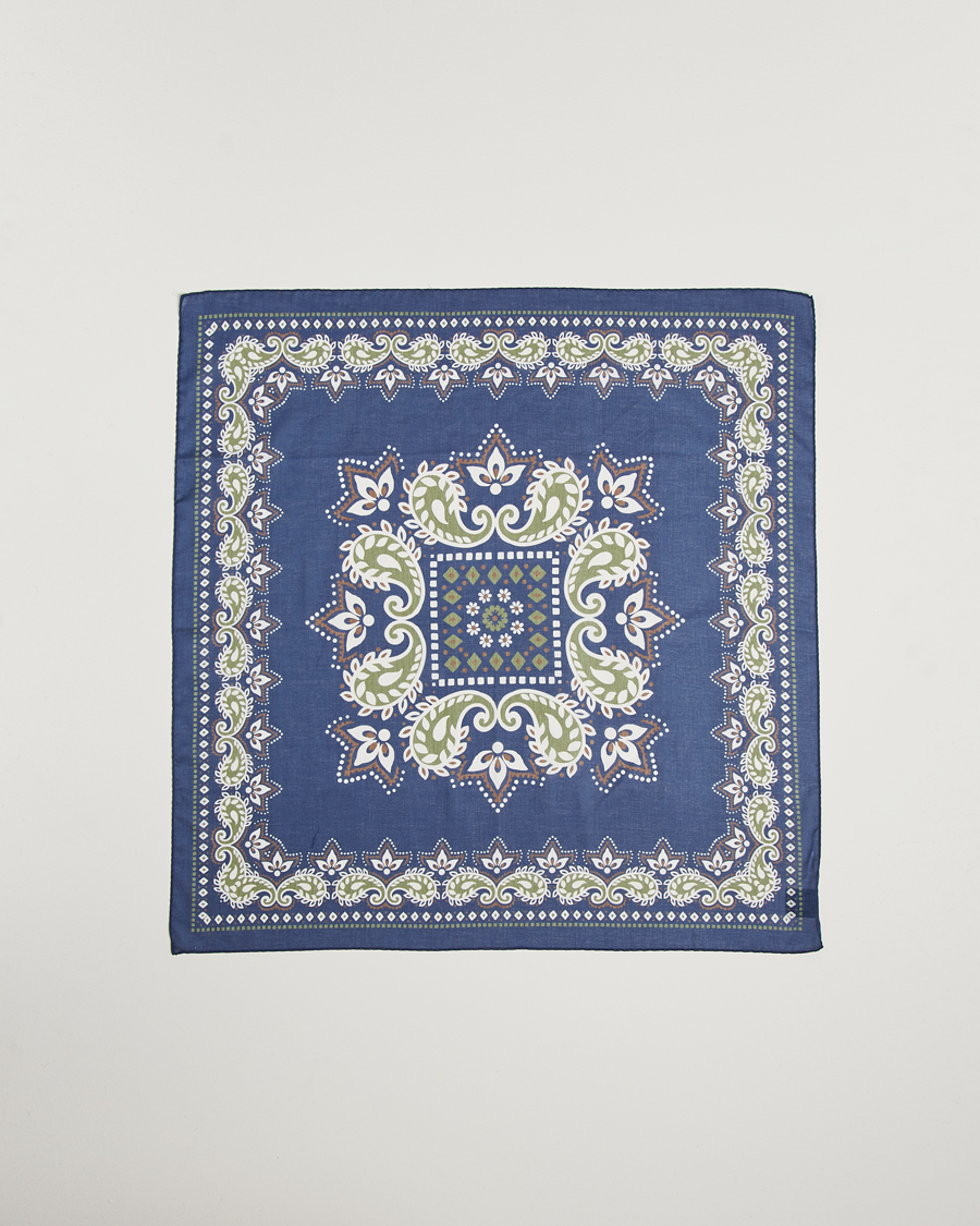 Herren | Amanda Christensen Cotton Voilé Printed Flower Bandana Navy | Amanda Christensen | Cotton Voilé Printed Flower Bandana Navy