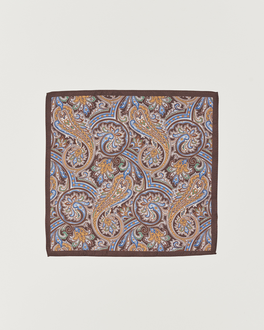 Herren | Amanda Christensen Box Set Silk 8 cm Paisley Tie And Pocket Square Brown | Amanda Christensen | Box Set Silk 8 cm Paisley Tie And Pocket Square Brown