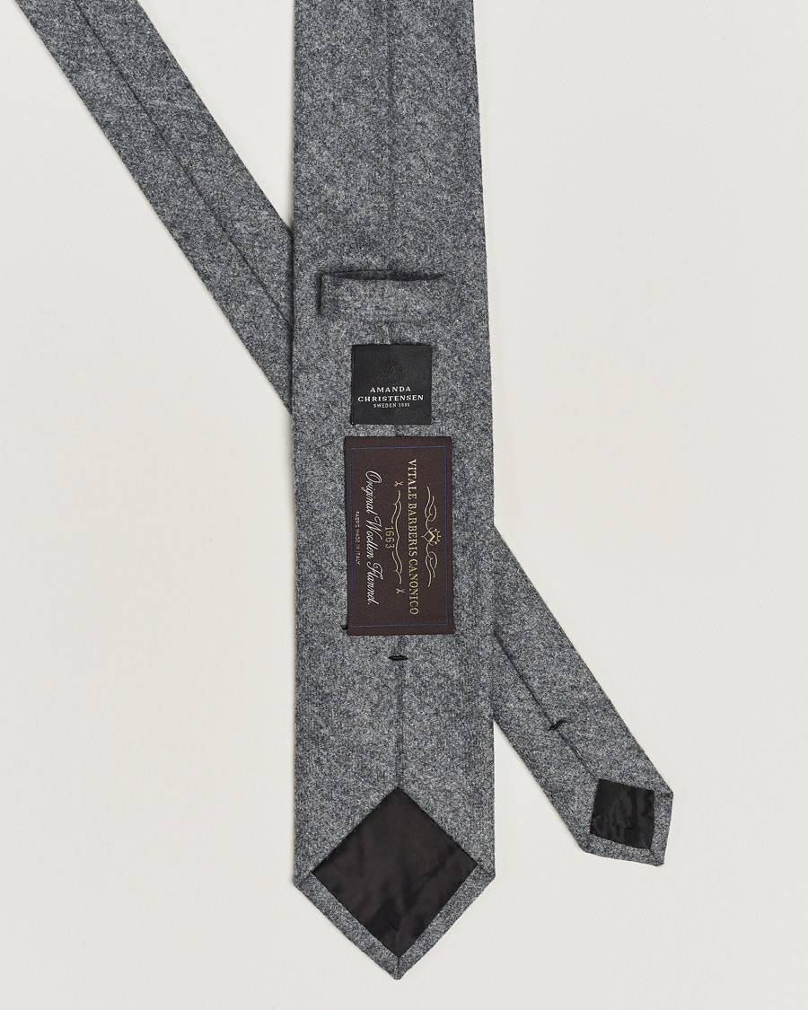 Herren | Amanda Christensen Wool Flannel 8cm Tie Grey Melange | Amanda Christensen | Wool Flannel 8cm Tie Grey Melange