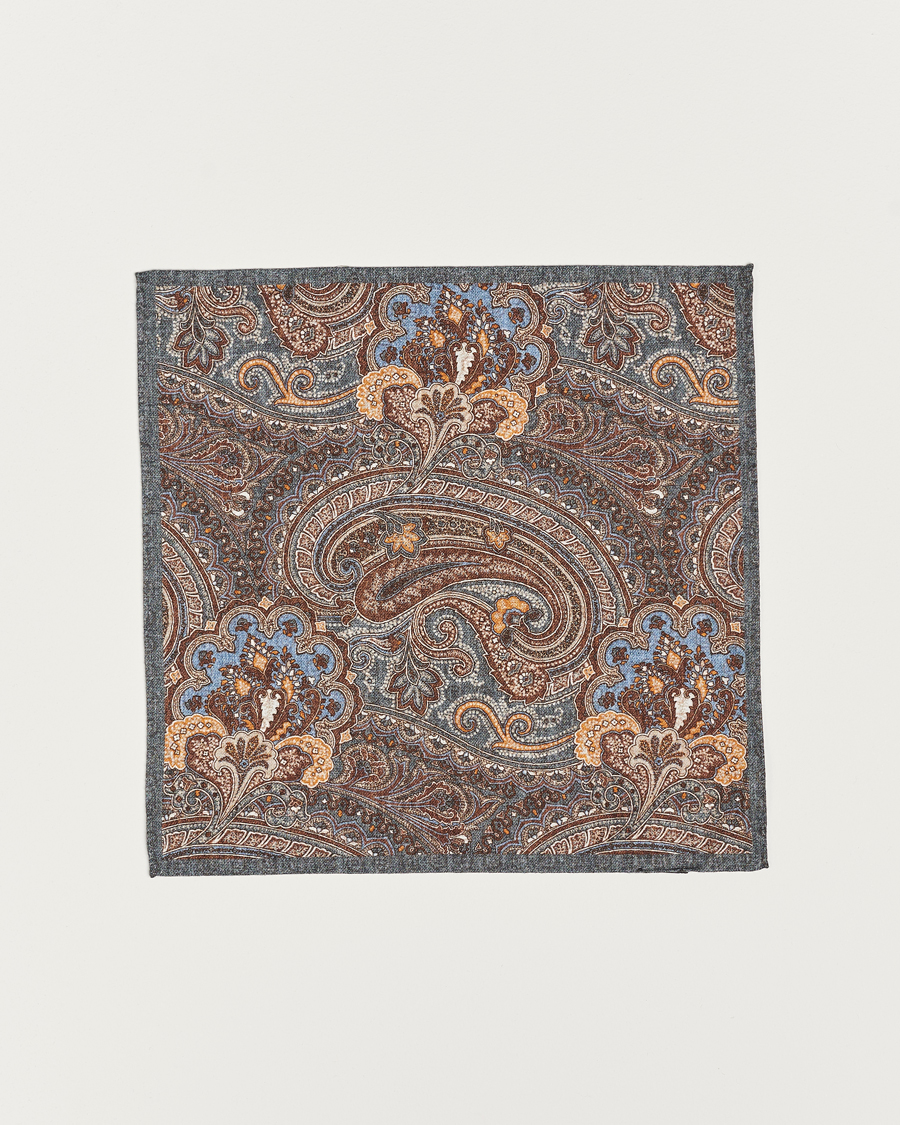 Herren | Amanda Christensen Cotton Flannel Doublefaced Pocket Square Grey | Amanda Christensen | Cotton Flannel Doublefaced Pocket Square Grey