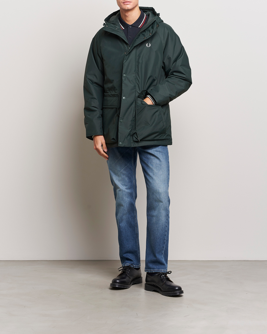 Herren | Jacken | Fred Perry | Padded Zip Through Parka Night Green
