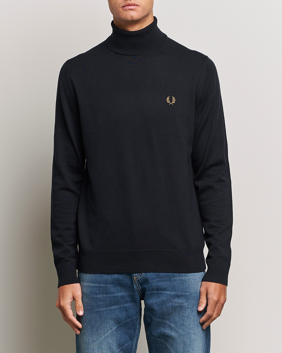 Herren | Pullover | Fred Perry | Knitted Rollneck Jumper Navy