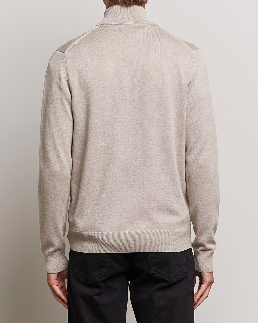 Herren | Pullover | Fred Perry | Knitted Zip Through Jacket Dark Oatmeal