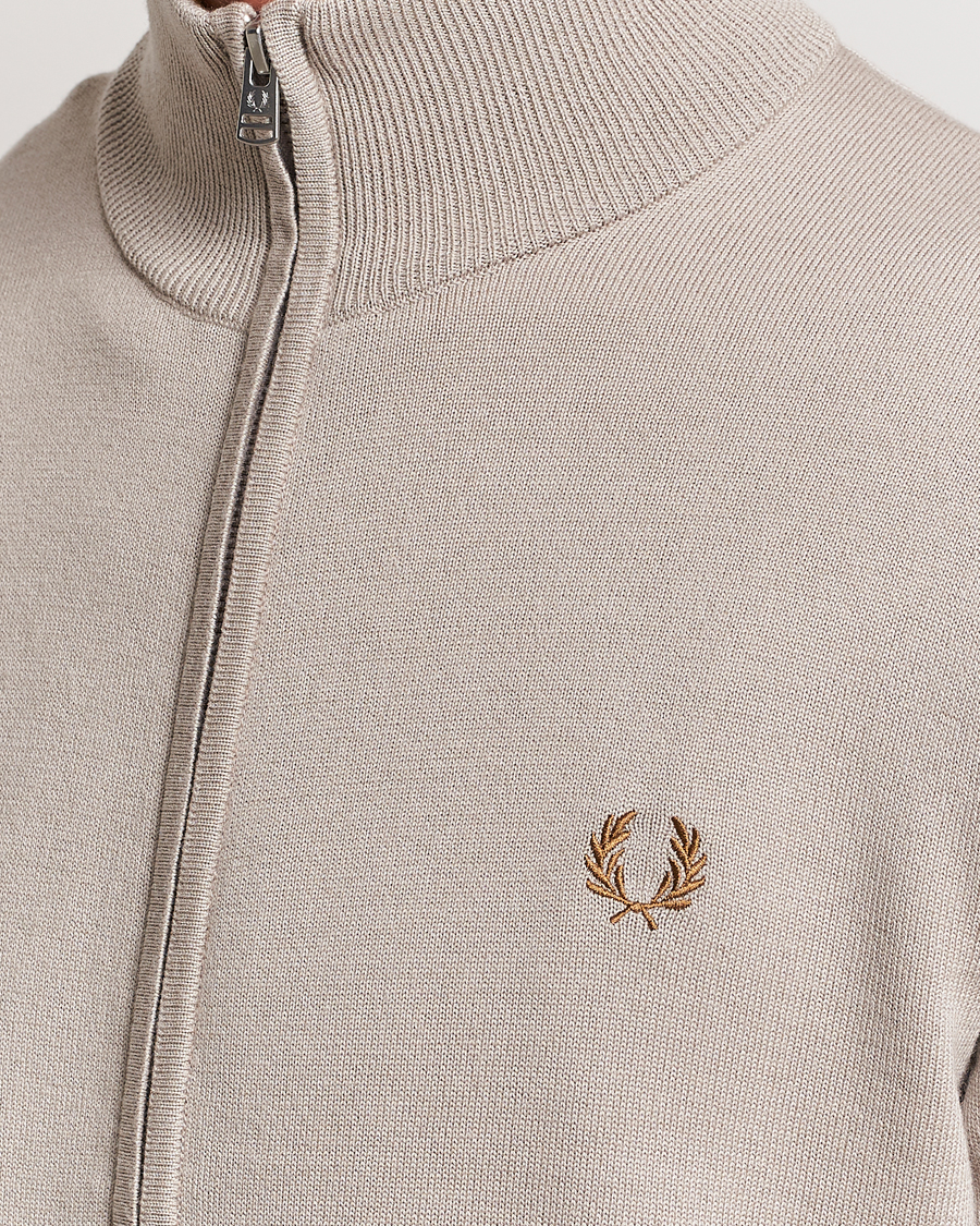 Herren | Pullover | Fred Perry | Knitted Zip Through Jacket Dark Oatmeal