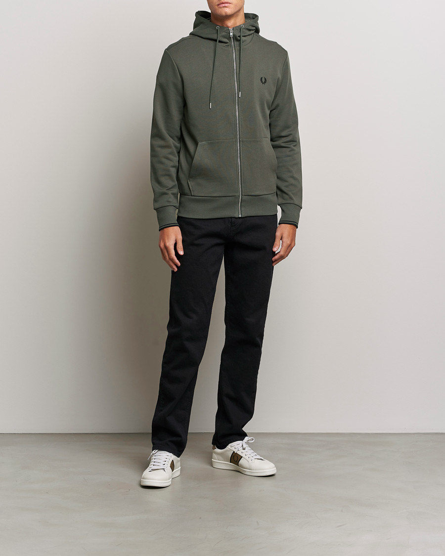 Herren | Pullover | Fred Perry | Hooded Zip Sweatshirt Field Green