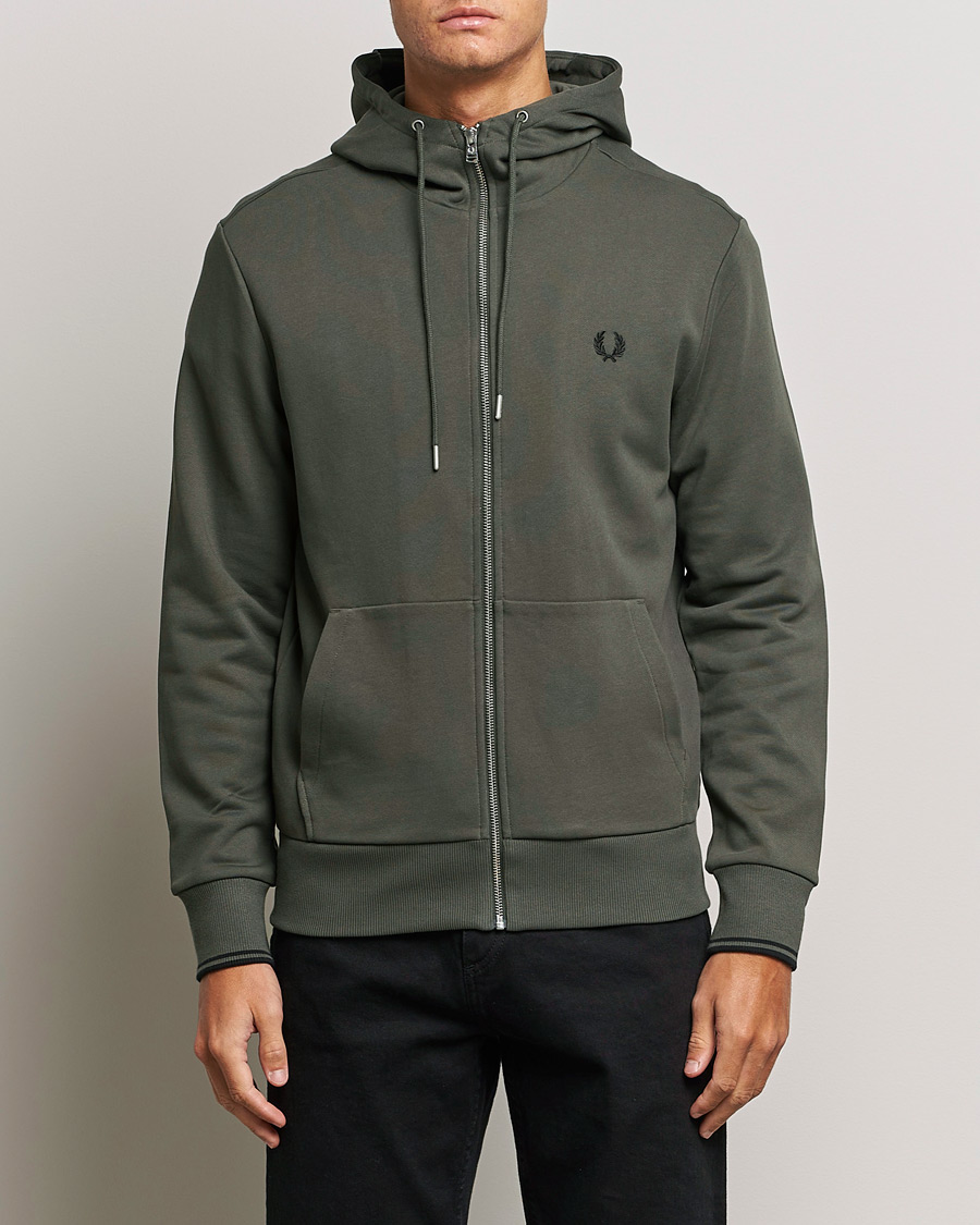 Herren | Pullover | Fred Perry | Hooded Zip Sweatshirt Field Green