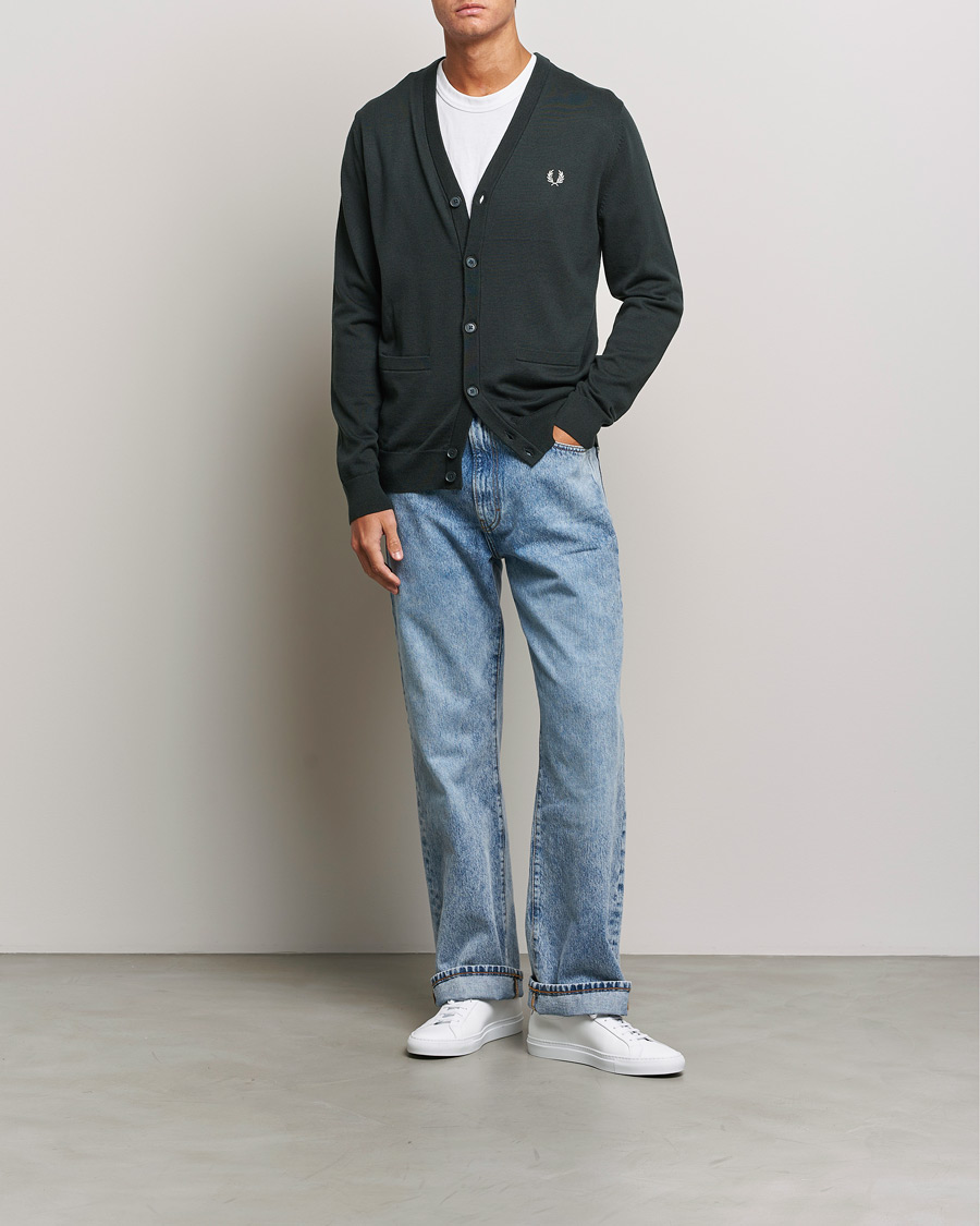 Herren | Pullover | Fred Perry | Knitted Cardigan Night Green