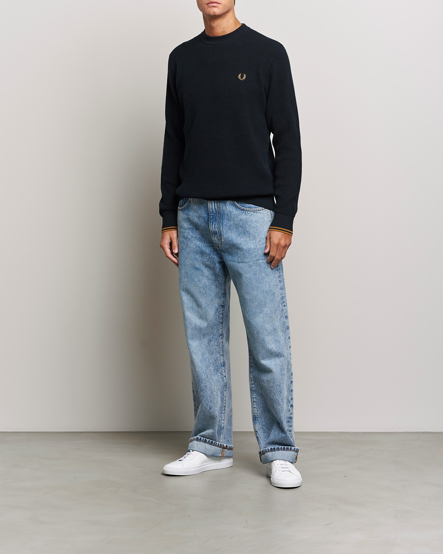 Herren | Pullover | Fred Perry | Waffle Stitch Jumper Navy