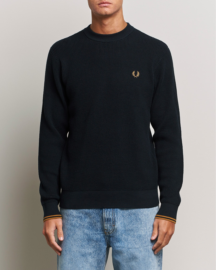 Herren | Pullover | Fred Perry | Waffle Stitch Jumper Navy