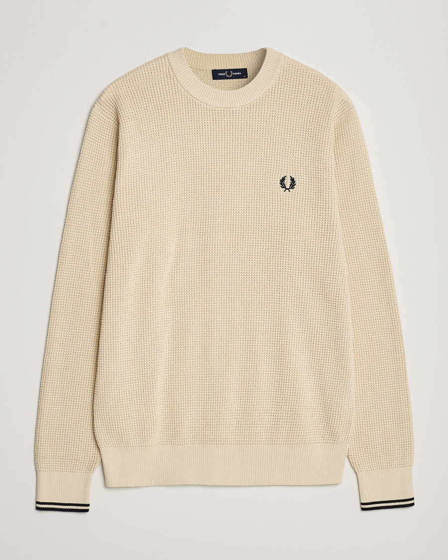 Herren | Pullover | Fred Perry | Waffle Stitch Jumper Oatmeal