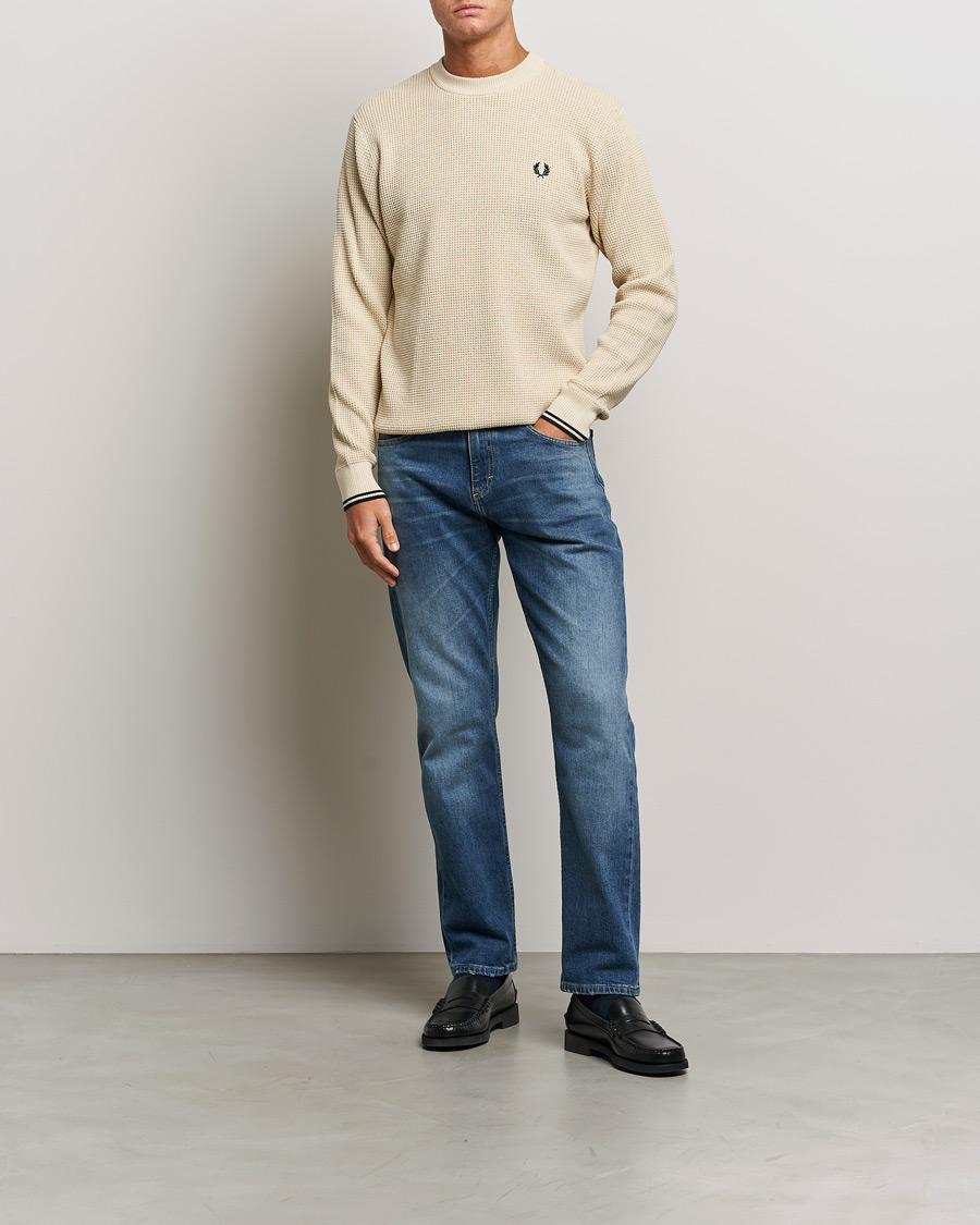 Herren | Pullover | Fred Perry | Waffle Stitch Jumper Oatmeal
