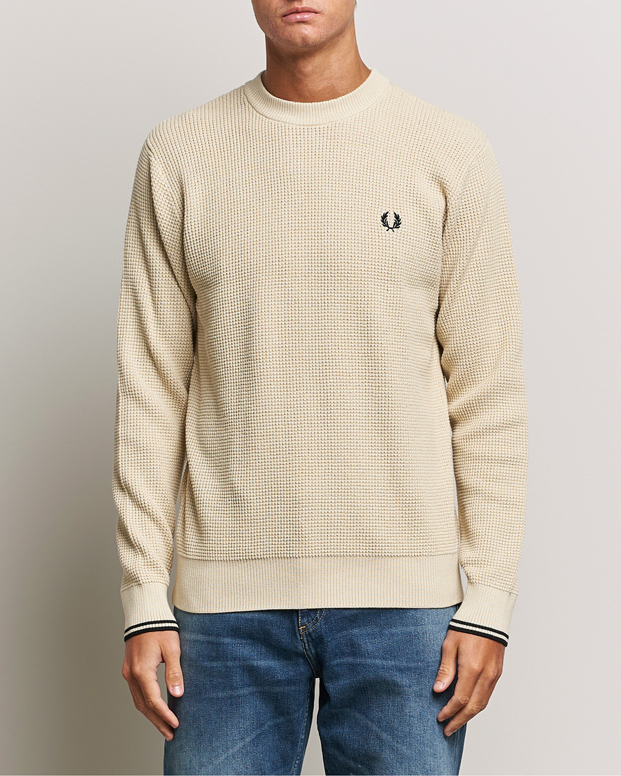Herren | Pullover | Fred Perry | Waffle Stitch Jumper Oatmeal