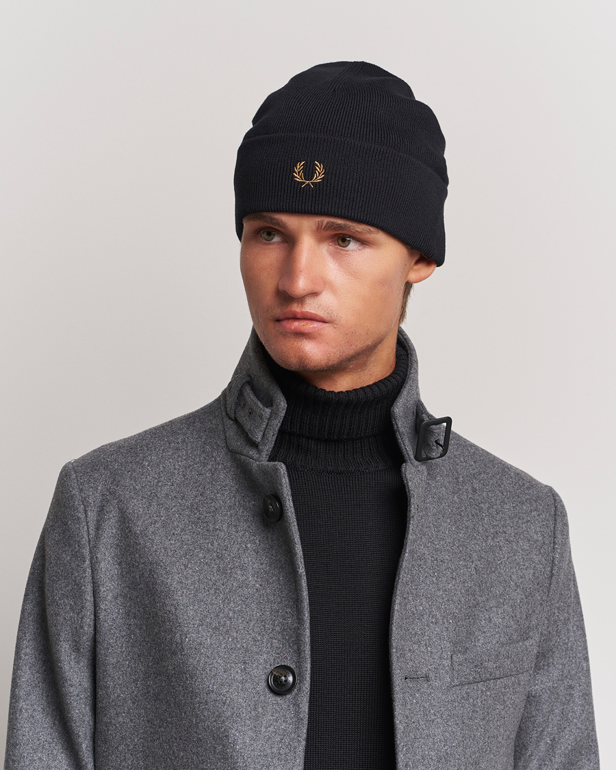 Herren | Fred Perry Merino Wool Beanie Black | Fred Perry | Merino Wool Beanie Black
