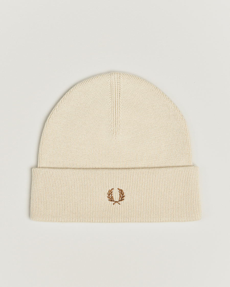 Herren | Fred Perry Merino Wool Beanie Oatmeal | Fred Perry | Merino Wool Beanie Oatmeal