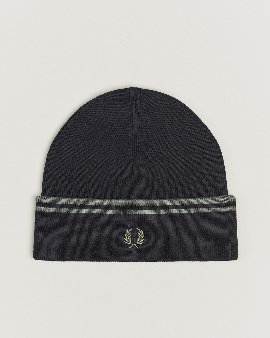 Herren | Fred Perry Twin Tipped Merino Beanie Black | Fred Perry | Twin Tipped Merino Beanie Black