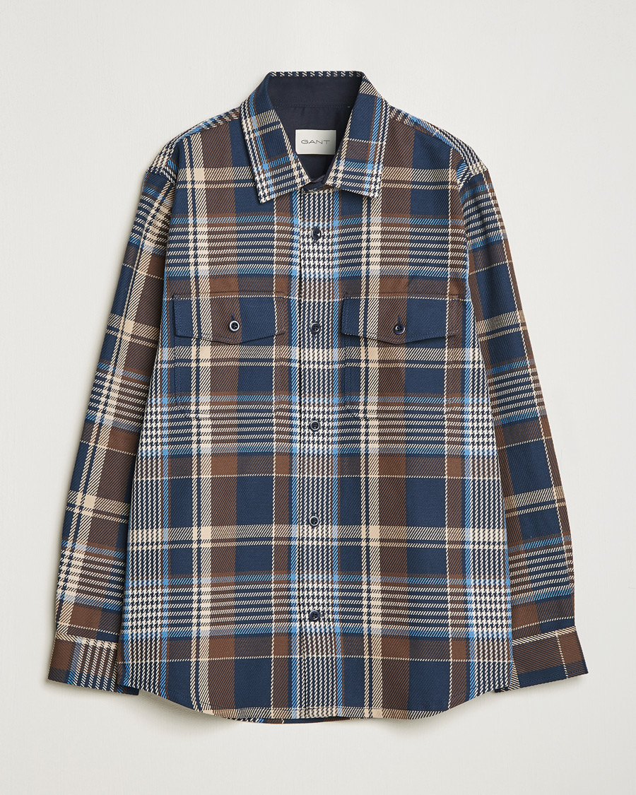 Herren | Hemden | GANT | Heavy Twill Checked Overshirt Marine