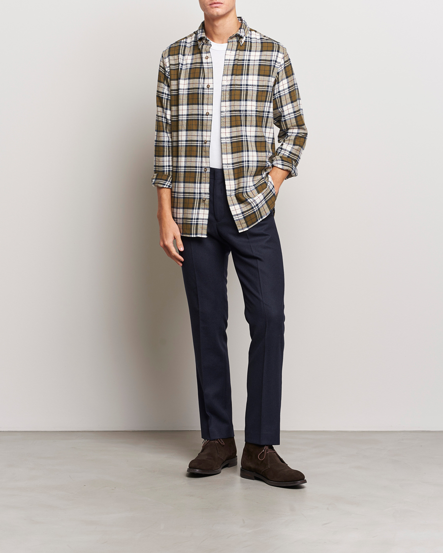 Herren | Hemden | GANT | Regular Fit Flannel Checked Shirt Dark Cactus