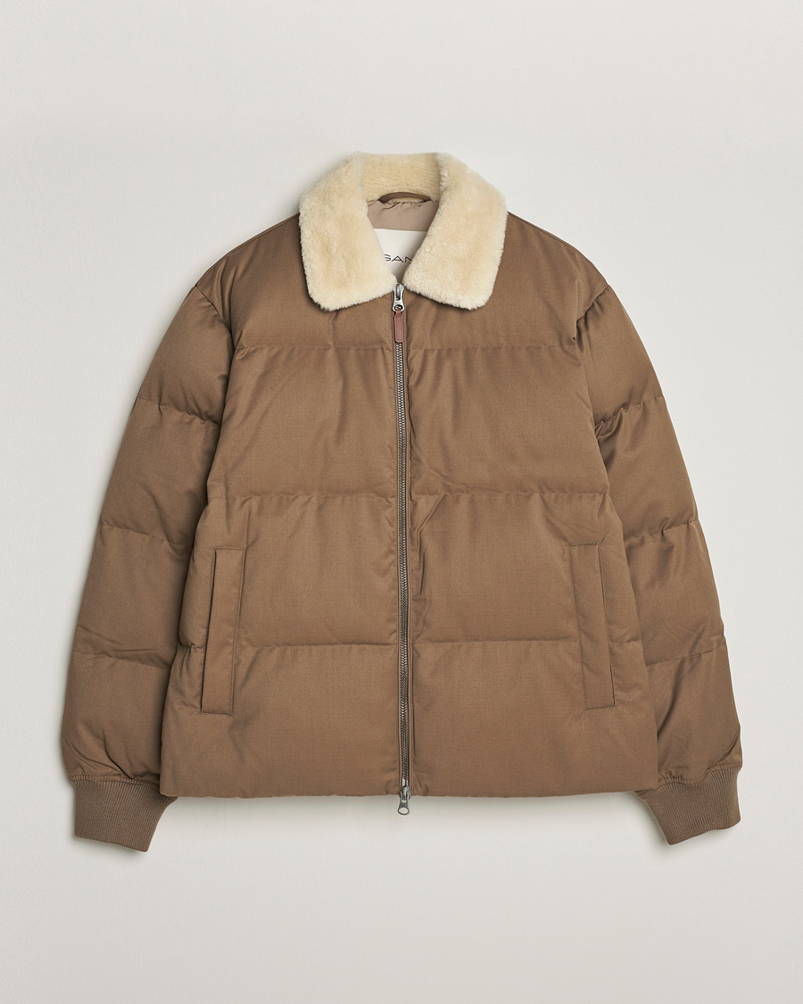 Herren | Jacken | GANT | Padded Flannel Puffer Jacket Desert Brown